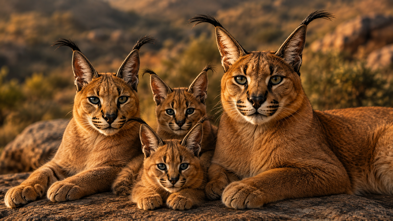 Pumba and His Caracal Family 🐾